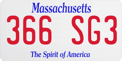 MA license plate 366SG3