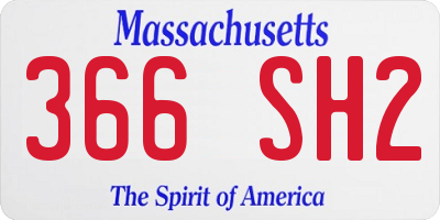 MA license plate 366SH2