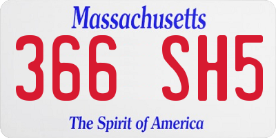 MA license plate 366SH5