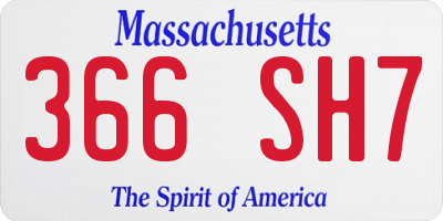MA license plate 366SH7