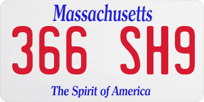 MA license plate 366SH9