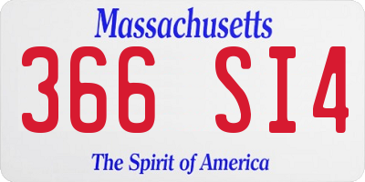 MA license plate 366SI4