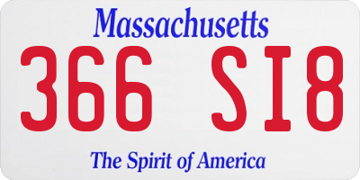 MA license plate 366SI8
