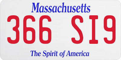MA license plate 366SI9