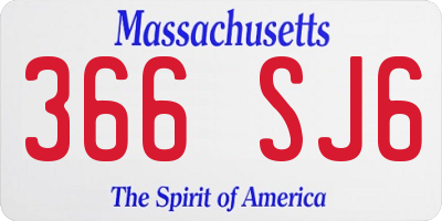 MA license plate 366SJ6