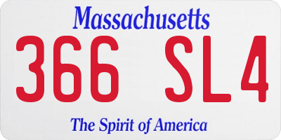 MA license plate 366SL4