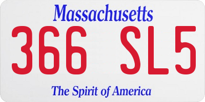 MA license plate 366SL5