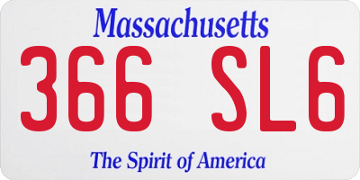 MA license plate 366SL6