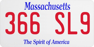 MA license plate 366SL9
