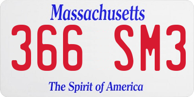 MA license plate 366SM3