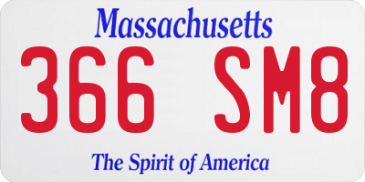 MA license plate 366SM8