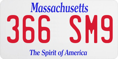 MA license plate 366SM9