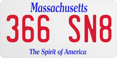 MA license plate 366SN8