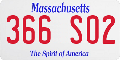 MA license plate 366SO2