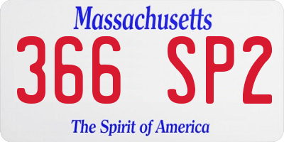 MA license plate 366SP2