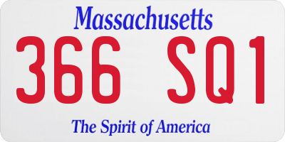MA license plate 366SQ1