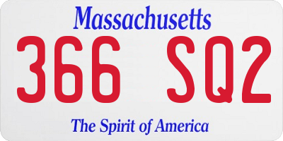 MA license plate 366SQ2