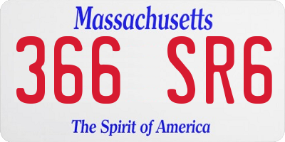MA license plate 366SR6