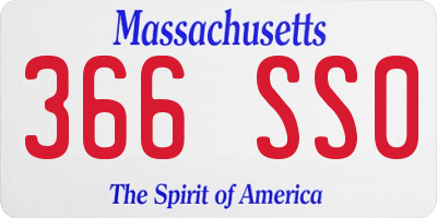 MA license plate 366SS0