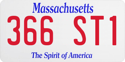 MA license plate 366ST1