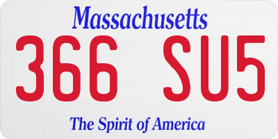 MA license plate 366SU5