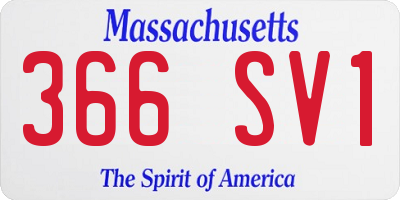 MA license plate 366SV1