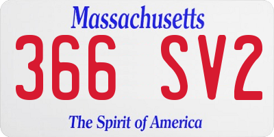 MA license plate 366SV2