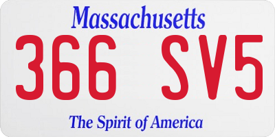 MA license plate 366SV5