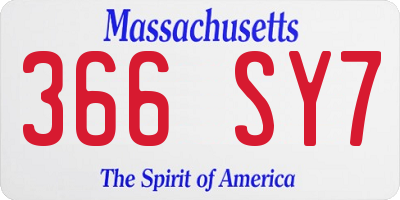 MA license plate 366SY7