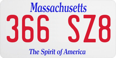 MA license plate 366SZ8