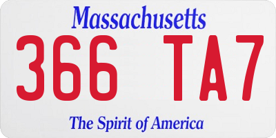 MA license plate 366TA7