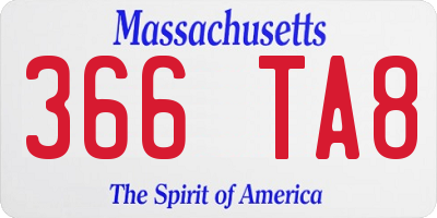 MA license plate 366TA8