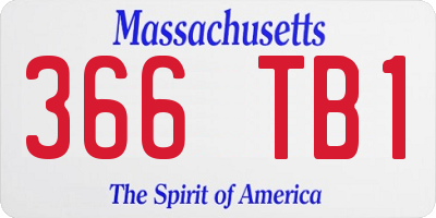 MA license plate 366TB1