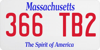 MA license plate 366TB2