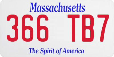 MA license plate 366TB7