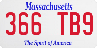 MA license plate 366TB9
