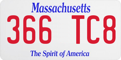 MA license plate 366TC8