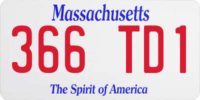 MA license plate 366TD1