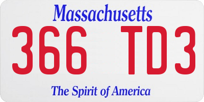 MA license plate 366TD3