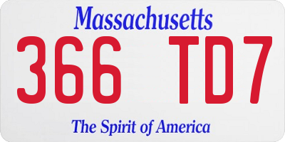 MA license plate 366TD7