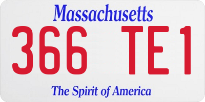 MA license plate 366TE1