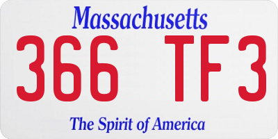 MA license plate 366TF3
