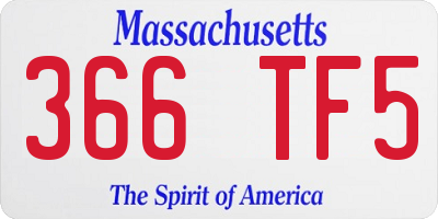 MA license plate 366TF5