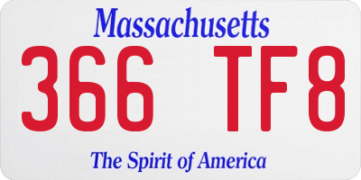 MA license plate 366TF8