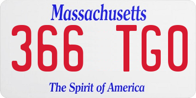 MA license plate 366TG0