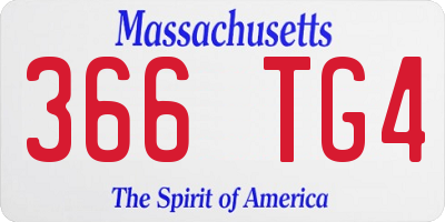 MA license plate 366TG4