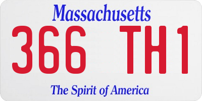 MA license plate 366TH1
