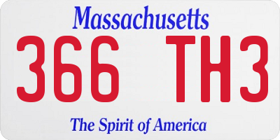 MA license plate 366TH3