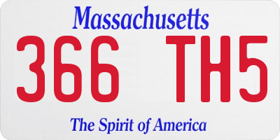 MA license plate 366TH5
