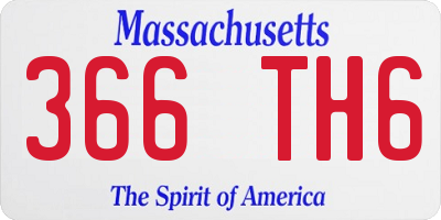 MA license plate 366TH6
